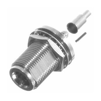 RF Industries Conector Coaxial N Hembra, Montaje Frontal para Panel, Plata