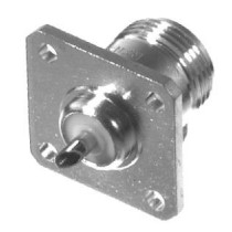 RF Industries Conector Coaxial N Hembra, Montaje con 4 Perforaciones, Plata