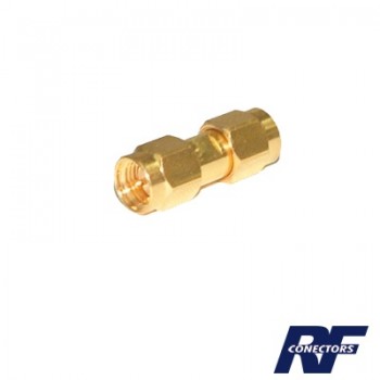 RF Industries Conector Coaxial de Barril SMA Macho - SMA Macho, Oro