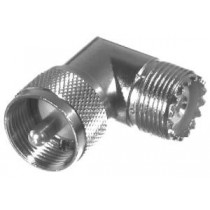 RF Industries Conector Coaxial en L UHF Macho - UHF Hembra, Plata