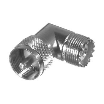 RF Industries Conector Coaxial en L UHF Macho - UHF Hembra, Plata