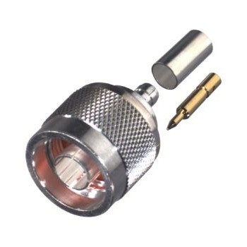RF Industries Conector Coaxial de Anillo Pegable N Macho, Plata