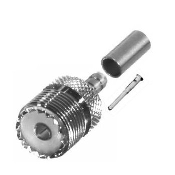 RF Industries Conector Coaxial de Anillo Plegable UHF Hembra, Plata