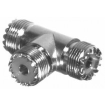 RF Industries Conector Coaxial en T UHF Hembra - UHF Hembra, Plata