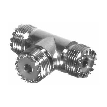 RF Industries Conector Coaxial en T UHF Hembra - UHF Hembra, Plata