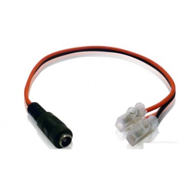 Meriva Security Conector Pigtail C Hembra, 30cm, Negro/Rojo