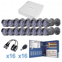 Epcom Kit de Vigilancia KESTXLT16B de 16 Cámaras CCTV TURBO y 16 Canales, con Grabadora DVR