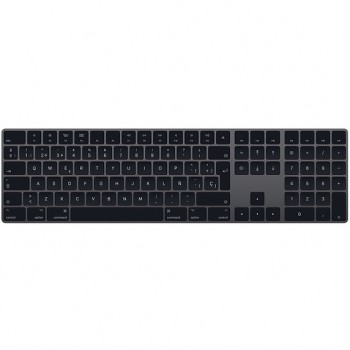 Apple Teclado Magic MRMH2E/A, Alámbrico, USB + Bluetooth, Negro/Gris (Español)