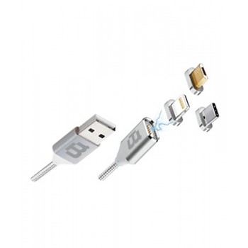 Blackpcs Cable CASMUTM-2 USB-A Macho - Lightning/Micro USB/USB-C Macho, 1 Metro, Plata