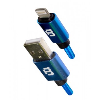 Blackpcs Cable Tejido CABLT-1 Lightning Macho - USB Macho, 1 Metro, Azul