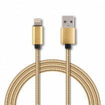 Ghia Cable GAC-089 USB A Macho - Lightning, 1 Metro, Dorado, para Apple