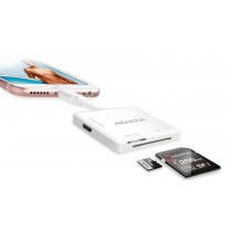 Adata Adaptador MicroSD - Lightning Macho, Blanco