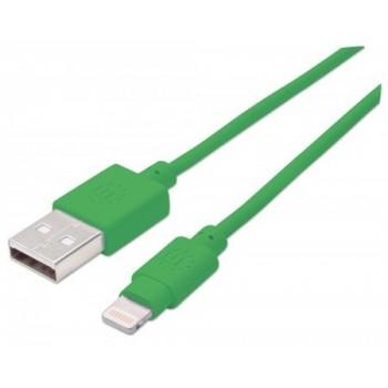 Manhattan Cable iLynk USB A Macho - Lightning Macho, 1 Metro, Verde