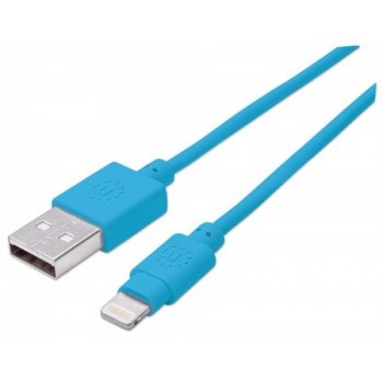 Manhattan Cable iLynk USB A Macho - Lightning Macho, 1 Metro, Azul