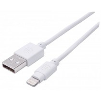 Manhattan Cable USB A Macho - Lightning Macho, 1.8 Metros, Blanco