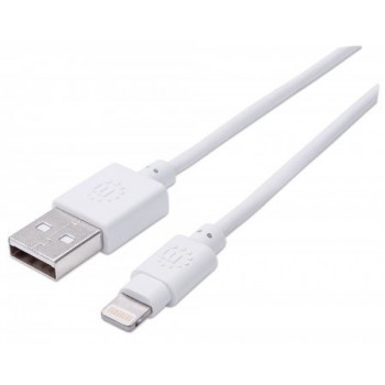 Manhattan Cable USB A Macho - Lightning Macho, 1.8 Metros, Blanco