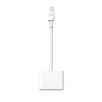 Belkin Adaptador Lighting Macho - 2 x Lighting Hembra, Blanco