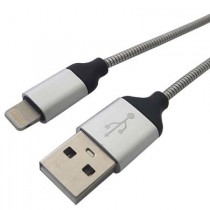 BRobotix Cable USB 2.0 A Macho - Lightning Macho, 1 Metro, Negro/Gris