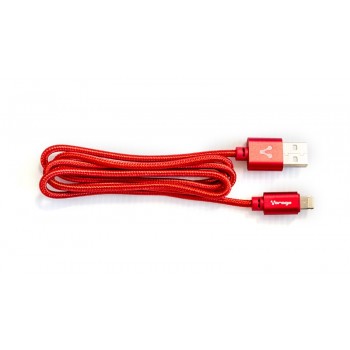 Vorago Cable USB A Macho - Micro USB B/Lightning Macho, 1 Metro, Rojo