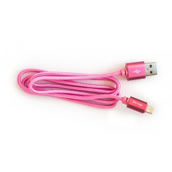 Vorago Cable USB A Macho - Micro USB B/Lightning Macho, 1 Metro, Rosa