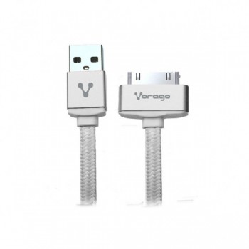 Vorago Cable USB A Macho - Apple 30-pin Macho, 1 Metro, Blanco