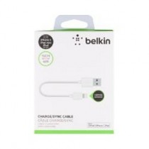 Belkin Cable USB A Macho - Lightning Macho, 15cm, Blanco