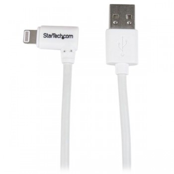 StarTech.com Cable Lightning en Ángulo Macho - USB Macho, 1 Metro, Blanco