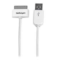 StarTech.com Cable Cargador Conector Dock 30-pin - USB A 2.0, 1 Metro, Blanco, para iPhone/iPod/iPad