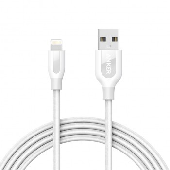 Anker Cable PowerLine+ USB A Macho - Lightning Macho, 1.8 Metros, Blanco