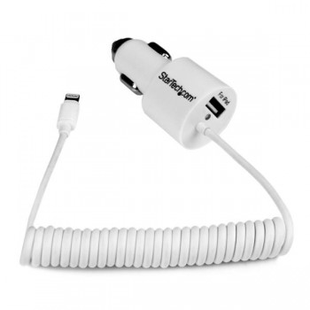 StarTech.com Cargador de Coche Lightning - USB 2.0, 21W, 4.2A, Blanco