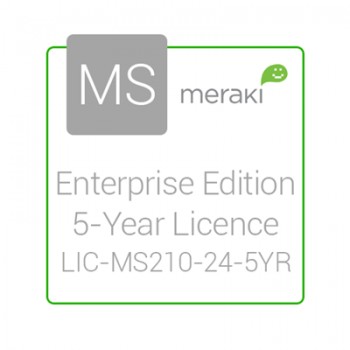 Cisco Meraki Licencia y Soporte Empresarial, 1 Licencia, 5 Años, para MS210-24