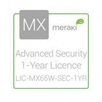 Cisco Meraki Licencia de Seguridad Avanzada y Soporte, 1 Licencia, 1 Año, para MX65W