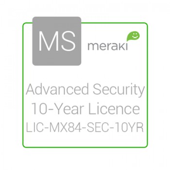 Cisco Meraki Licencia de Seguridad Avanzada y Soporte, 1 Licencia, 10 Años, para MX84