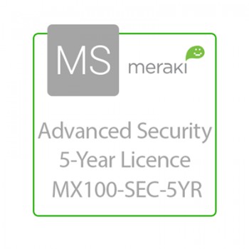 Cisco Meraki Licencia de Seguridad Avanzada y Soporte, 1 Licencia, 5 Años, para MX100