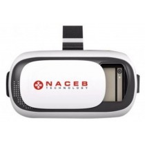 Lentes de Realidad Virtual Naceb NA-625, para Smartphone max. 6'', Blanco