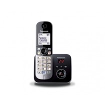 Panasonic Teléfono Inalámbrico DECT KX-TG6821MEB, Altavoz, 1 Auricular, Negro/Plata