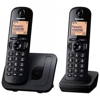 Panasonic Teléfono Inalámbrico KX-TGC212, 2 Auriculares, Negro