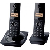 Panasonic Teléfono Inalámbrico DECT KX-TG1712, Negro, 2 Piezas