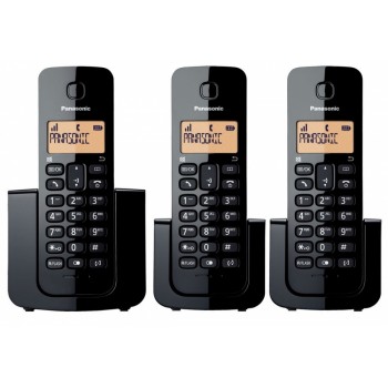 Panasonic Teléfono KX-TGB113MEB DECT, Inalámbrico, 3 Piezas