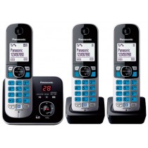 Panasonic Teléfono Inalámbrico KX-TG6823MEB, DECT, Altavoz, Negro/Plata