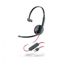 Plantronics Audifonos con Microfono Monoaural Blackwire 3210, Alambrico, USB, Negro