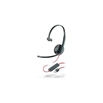 Plantronics Audifonos con Microfono Monoaural Blackwire 3210, Alambrico, USB, Negro