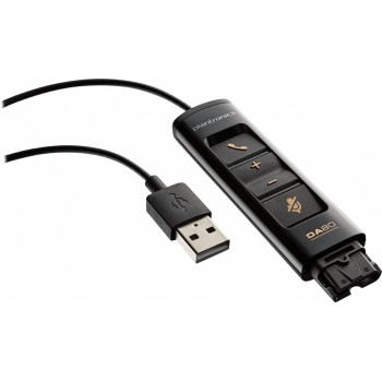 Plantronics Adaptador de Audio USB 2.0 - QD, Negro