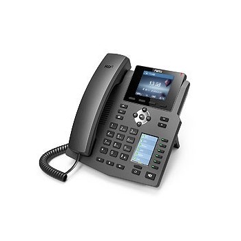 Fanvil Teléfono IP con 2 Pantallas X4, 4 Lineas, 6 Teclas Programables, Negro