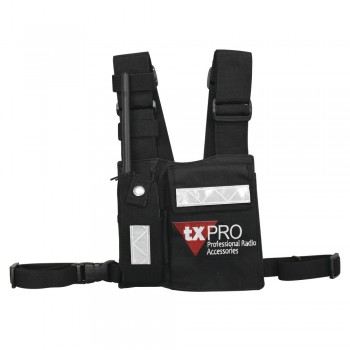 txPRO Pechera Universal con Soporte para Radio, Negro