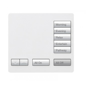 Lutron Teclado Inteligente Seetouch RR-T5RL-SW, Inalámbrico, Blanco/Madera