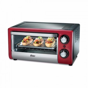 Oster Horno Eléctrico TSSTTV10LTR-013, 1000W, Negro/Rojo