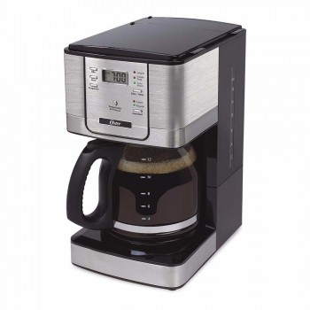 Oster Cafetera BVSTDC4401-013, para 12 Tazas, Semi-Automática, Negro/Plata