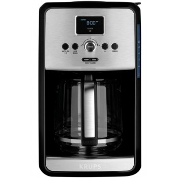 Krups Cafetera EC314050, 12 Tazas, 1.8 Litros, Negro/Plata