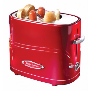 Nostalgia Maquina Tostadora de Hot Dogs HDT600RETRORED, Rojo